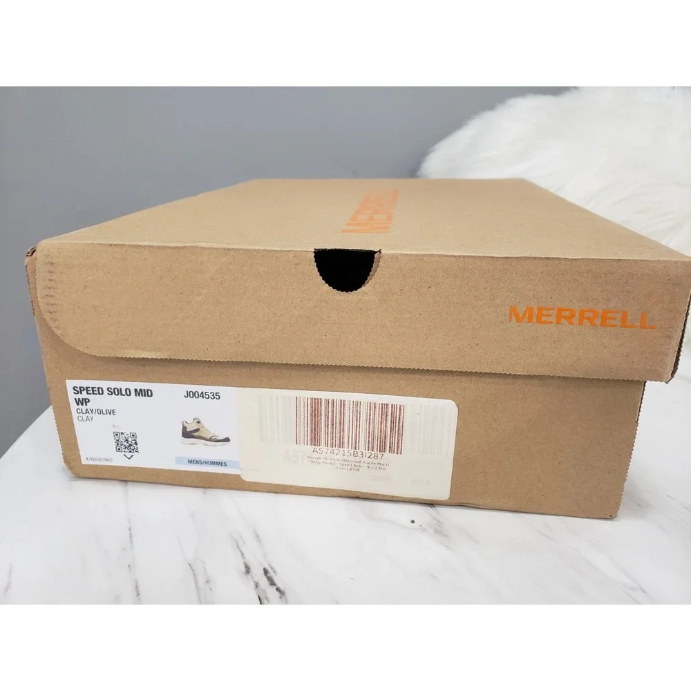 NEW 9.5 Merrell Men's Speed Solo Mid Clay/Olive Waterproof Hiking Boots J004535